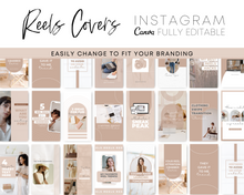 Load image into Gallery viewer, Neutral Reels Covers Templates | Instagram Reels Thumbnails Editable in Canva
