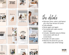 Load image into Gallery viewer, Virtual Assistant Reels Covers Templates | VA Instagram Reels Thumbnails Editable in Canva
