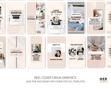 Load image into Gallery viewer, Virtual Assistant Reels Covers Templates | VA Instagram Reels Thumbnails Editable in Canva
