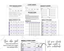 Load image into Gallery viewer, Editable Personal Trainer Forms Templates | Workout Logs for Fitness Coaches
