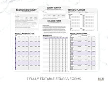 Load image into Gallery viewer, Editable Personal Trainer Forms Templates | Workout Logs for Fitness Coaches
