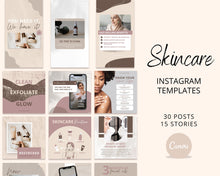 Load image into Gallery viewer, Skincare Instagram Templates | Skincare Posts | IG Esthetician Canva Templates
