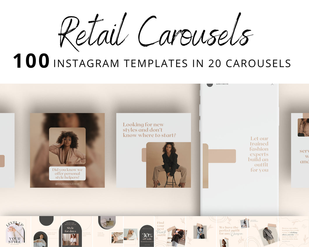 Retail Instagram Carousel Template, Shop Carousel Instagram Templates, Shopify Social Media