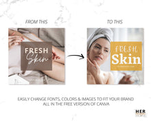 Load image into Gallery viewer, Skincare Instagram Templates | Skincare Posts | IG Esthetician Canva Templates
